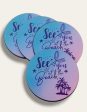 Beach wooden printed coasters 4 (set of 4) For Sale