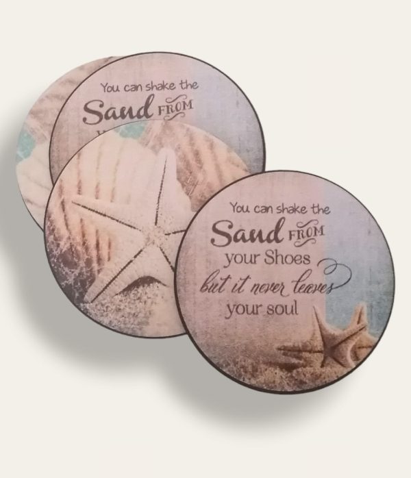 Beach wooden printed coasters 2 (set of 4) Hot on Sale