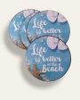 Beach wooden printed coasters 1 (set of 4) Sale