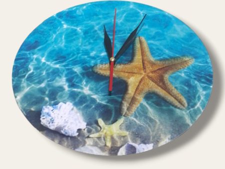 Wooden printed beach clock For Discount