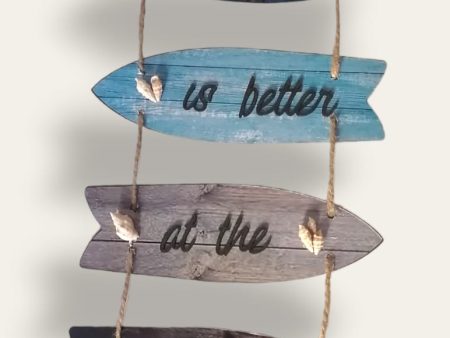 Life is better at the beach printed wooden wall art Hot on Sale